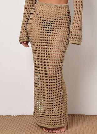 Длинная юбка ажурной вязки