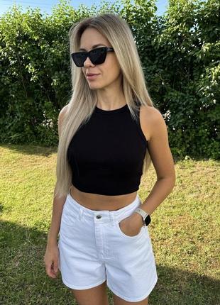 Шорты джинсовые коттон белые разворачиваются zara mom fit 34 36 s m 1416/035