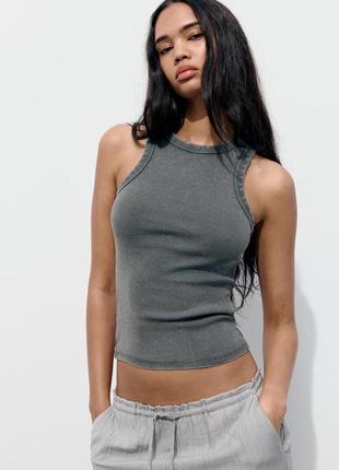 Топ в стиле зара, zara, в рубчик маечка, майка