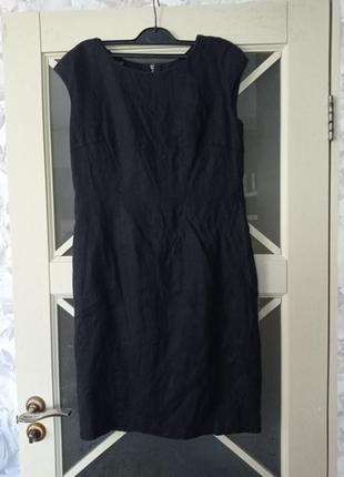 Черное ляное платье