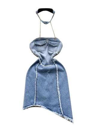 Джинсовое платье в стиле y2k