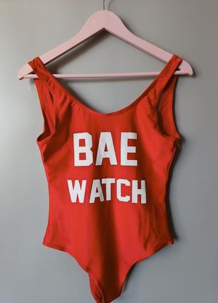 Слитный купальник - bae watch (малютка спасателя) красный м