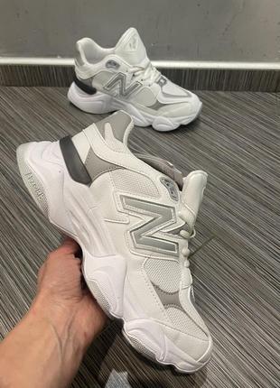 Женские кроссовки new balance 530 white silver white silver жэнсике кроссовки New Balance 9060 Белые с серым