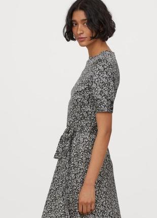 Платье миди цветочный принт h&m