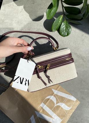 Актуальна квадратна текстильна сумка zara