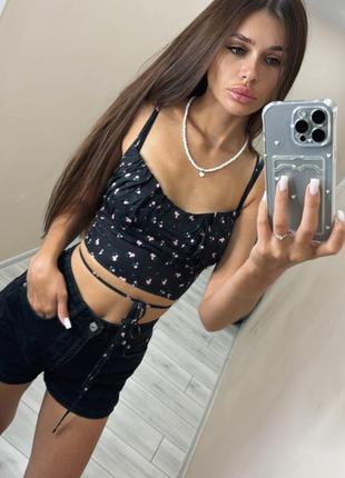 Топ в цветочный принт shein