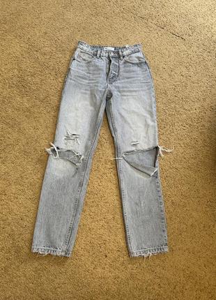 Серые джинсы zara