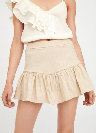 Юбка шорты zara бежевая