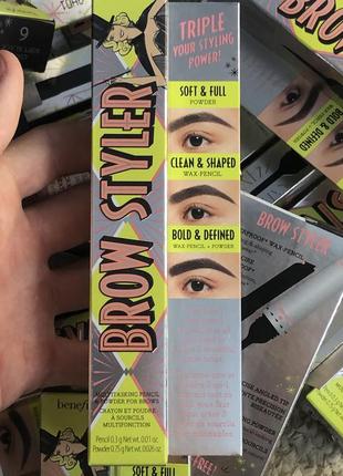 Карандаш и пудра для бровей 2в1 benefit brow styler