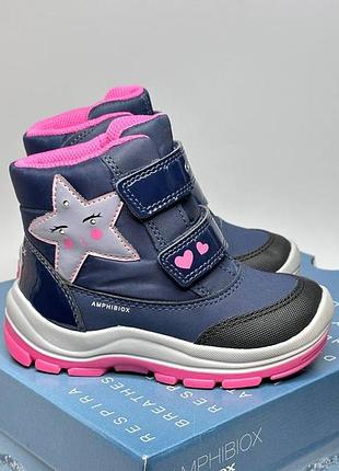 Детские зимние ботинки с мигалками geox flanfil 24,25,26 р сапоги девочке