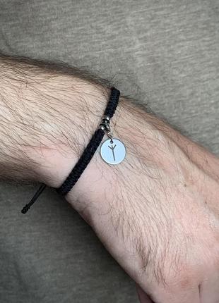 Браслет оберіг трансформер з рунами альгіз / феху / тейваз / беркана