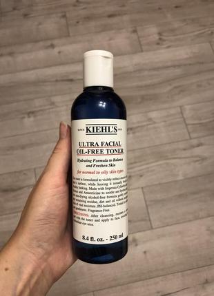 Зволожуючий тонік kiehl’s без вмісту олій для нормальної та жирної шкіри обличчя