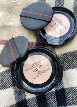 Кушон shiseido  310 для обличчя  synchro skin self-refreshing cushion  tester