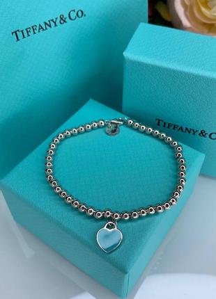 Tiffany браслет с голубым сердечком / тиффани браслет с сердцем, серебро 925 / упакован в мешочек