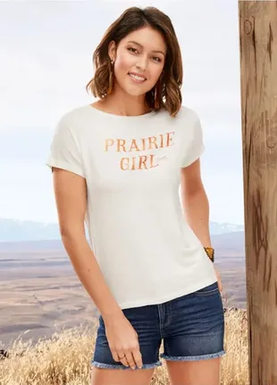 Жіноча футболка з написом esmara, розмір m, l, білий