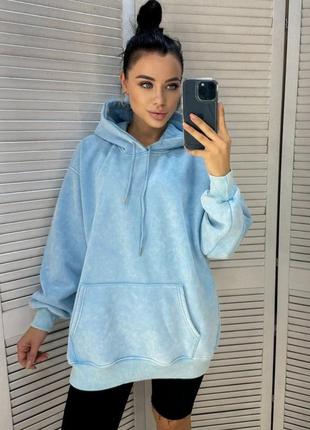 Худи удлиненное на плюшевой основе