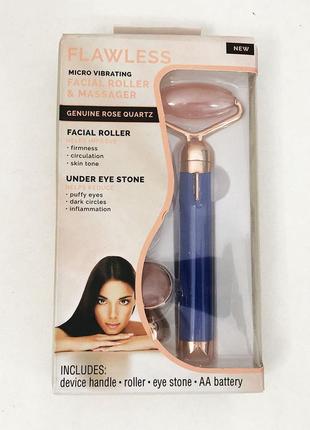 Массажер ролик электрический для лица facial roller massager. цвет: синий