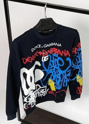 Свитшот мужской с принтами в стиле dolce gabbana