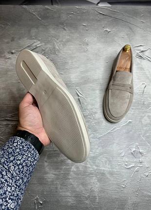 Стильные мягкие мужские лоферы из натуральной замши, туфли цвета визон 8220