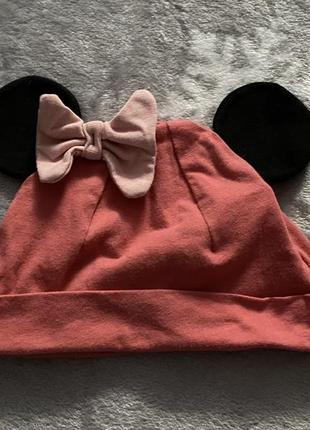 Стильная милая детская шапочка с ушками и бантиком disney baby minnie mouse