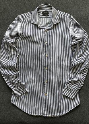 Классическая белая рубашка в синюю полоска paul smith italy