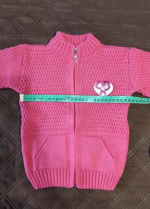 Вязаная теплая кофта на девочку 2-3 года