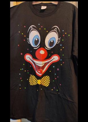 Размер 3 xl новая футболка майка с европы клоун оно  арлекино эмоджи эмоции