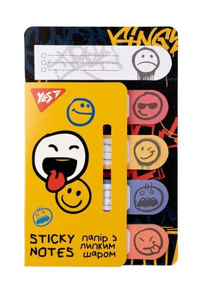 Папір для нотаток із липким шаром "yes" 170393 "melt smile" у наборі 100 аркушів (5 х 20), шт