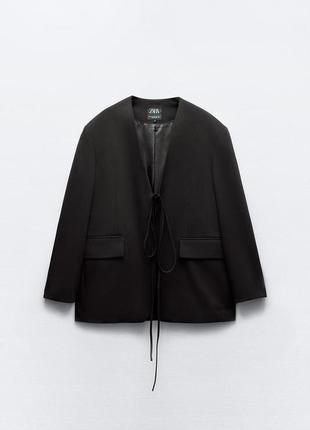 Блейзер оверсайз із зав’язками zara