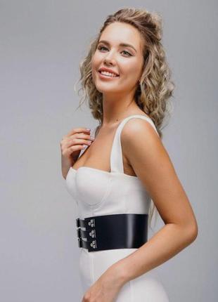 Корсетный пояс из кожи / широкий кожаный пояс