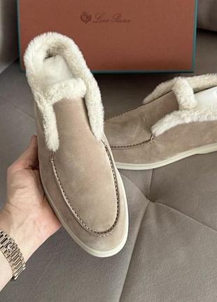 Лоферы с мехом loro piana