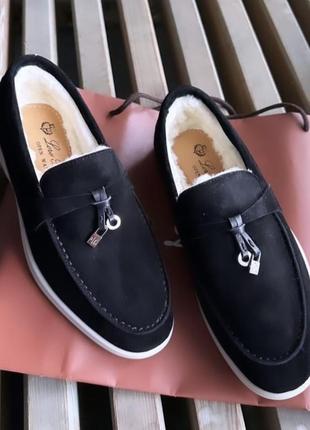 Лоферы с мехом loro piana