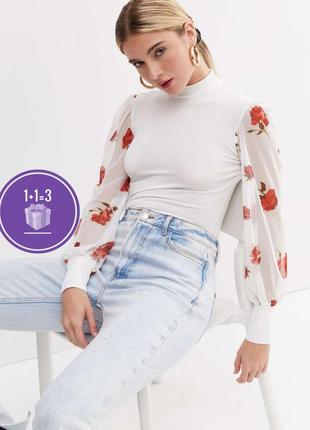 Водолазка гольф с рукавами сеточкой new look