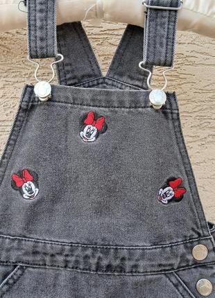 Джинсовый сарафан с мини маус с микки маус с вышивкой disney 3-4г
