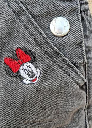 Джинсовый сарафан с мини маус с микки маус с вышивкой disney 3-4г