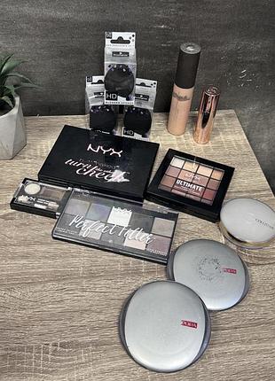 Лот косметики палетка тенет, пудра nyx, pupa, becca, beverly hills