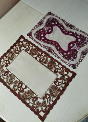 Європейська якість🤩👌❤️ яскраві серветки з вишивкою та елементами вирізування👍🤩👌❤️