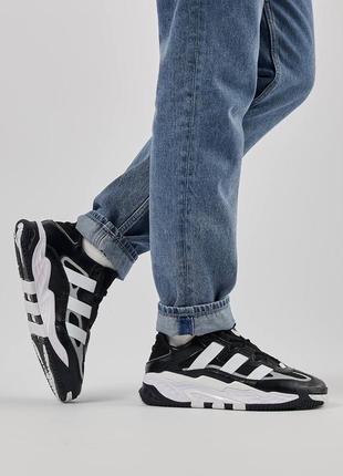 Мужские кроссовки в стиле adidas niteball адидас / демисезонные / весенние, летние, осенние / кожа, замша, сетка, текстиль / черные, серые, белые