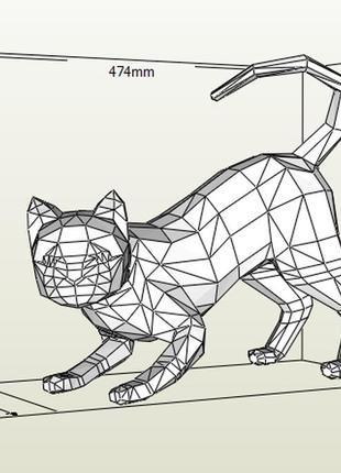 Paperkhan конструктор из картона кошка кот котенок оригами papercraft 3d фигура развивающий набор антистресс