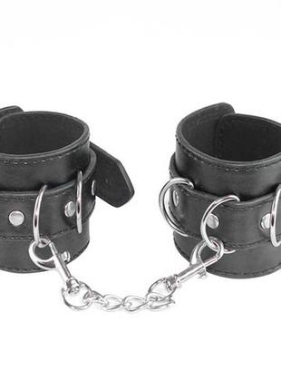 Бдсм шкіряні чорні наручники - садо-мазо