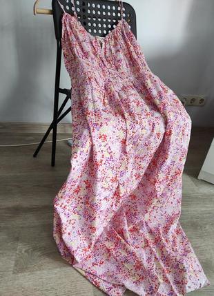 Максі сукня плаття лёгкое макси платье цветочный принт от h&m