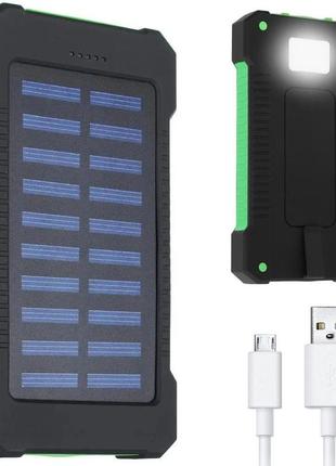 Повербанк 20000 mah з сонячною батареєю та ліхтариком, kl110 / портативний зовнішній акумулятор / power bank