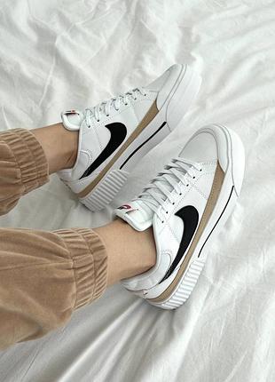 Женские кроссовки в стиле nike court legacy найк / демисезонные / весенние, летние, осенние / кожа / белые, черные, бежевые, розовые