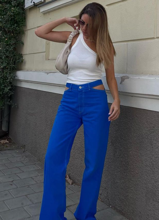 Джинси high-rise straight-fit zara 42