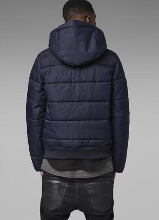 Чоловіча темна синя влагостійка тепла повсякденна casual куртка g-star raw оригінал whistler hooded bomber розмір xl4 фото