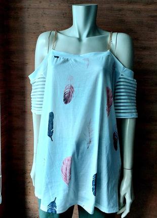 🩷🦋💛 изысканная блузка с голыми плечами цепочки бретельки