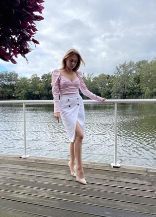 Белая юбка на запах zara юбка xs-s