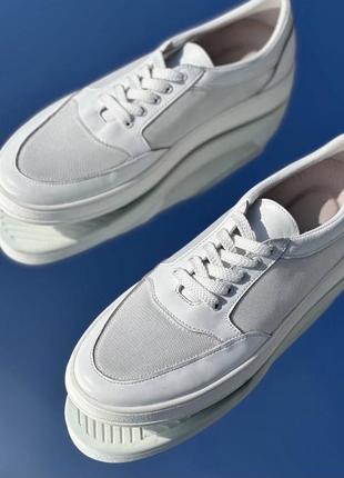 В наявності ціна знижена 💥 акція сліпони / кеди білі натур шкіра / сітка 28,5 см