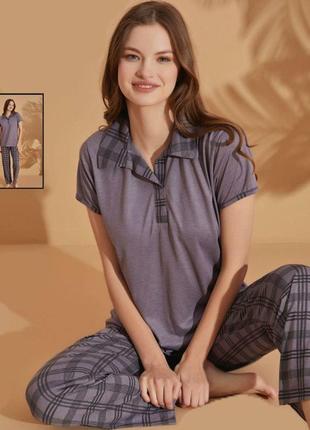 Женская трикотажная пижама  muka 896 серая
