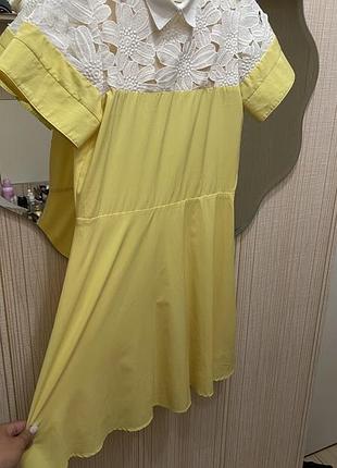 Платье рубашка воротник кружево